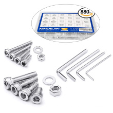 880PCS Stainless Steel Bolts and Nuts Suppliers Hexagon Hex Socket Cap Head Allen Bolts Set  M2 M3 M4 M5 Bolt and Nut Kits
